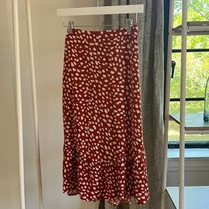 Spotted midi skirt